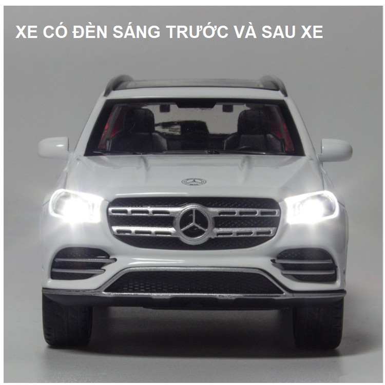 Xe ô tô Mercedes GLS580 bằng kim loại xe đồ chơi trẻ em có âm thanh và đèn mở được các cửa