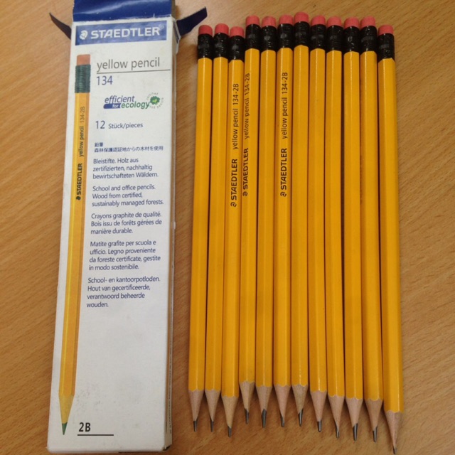 Bút chì 2B chính hãng Staedtler , yellow pencil 134 , bút luyện viết chữ đẹp, học sinh lớp 1, học sinh tập vẽ