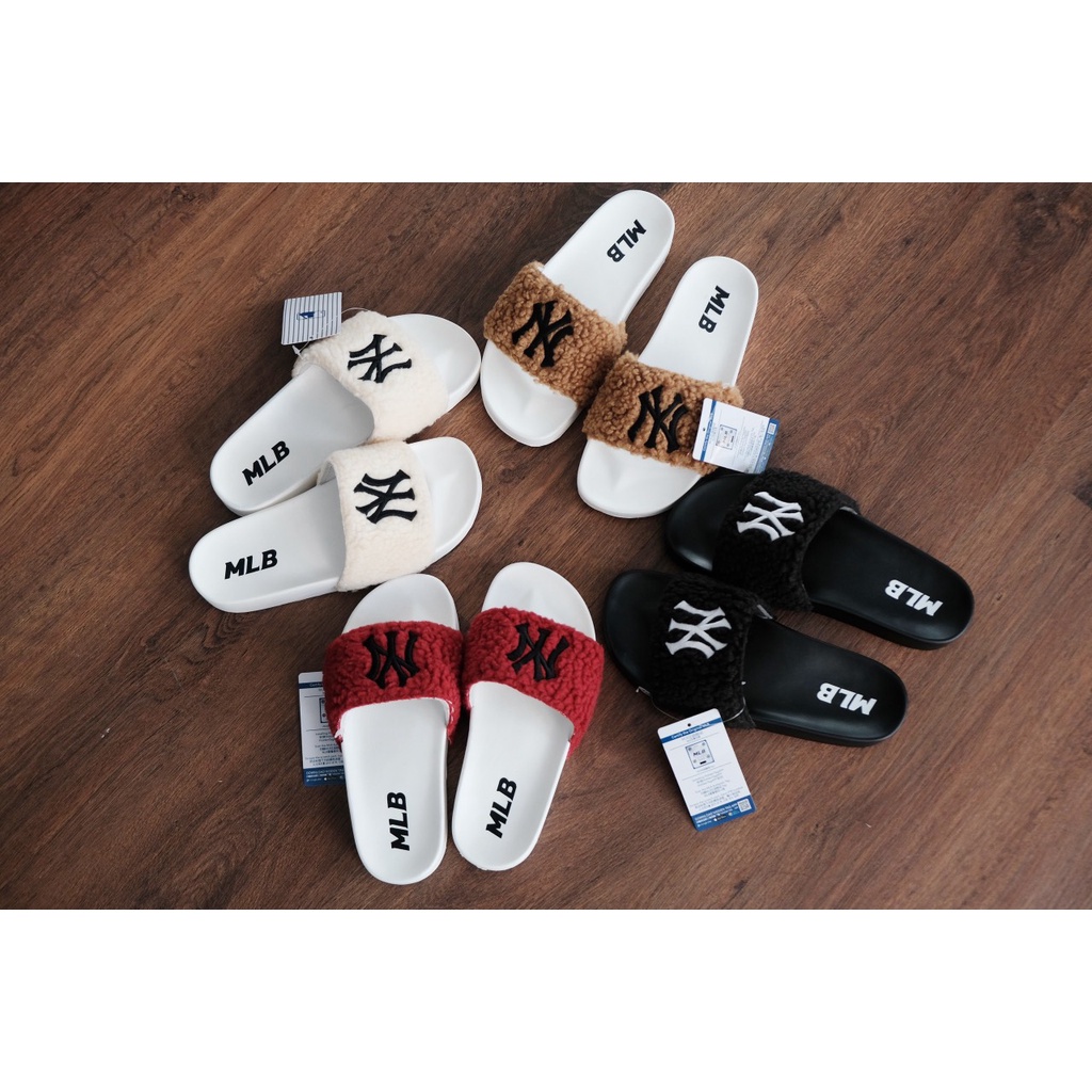 [ Kèm Hộp ] Dép Lông Nữ N.Y Quai Ngang Cao Cấp, Xịn Xò