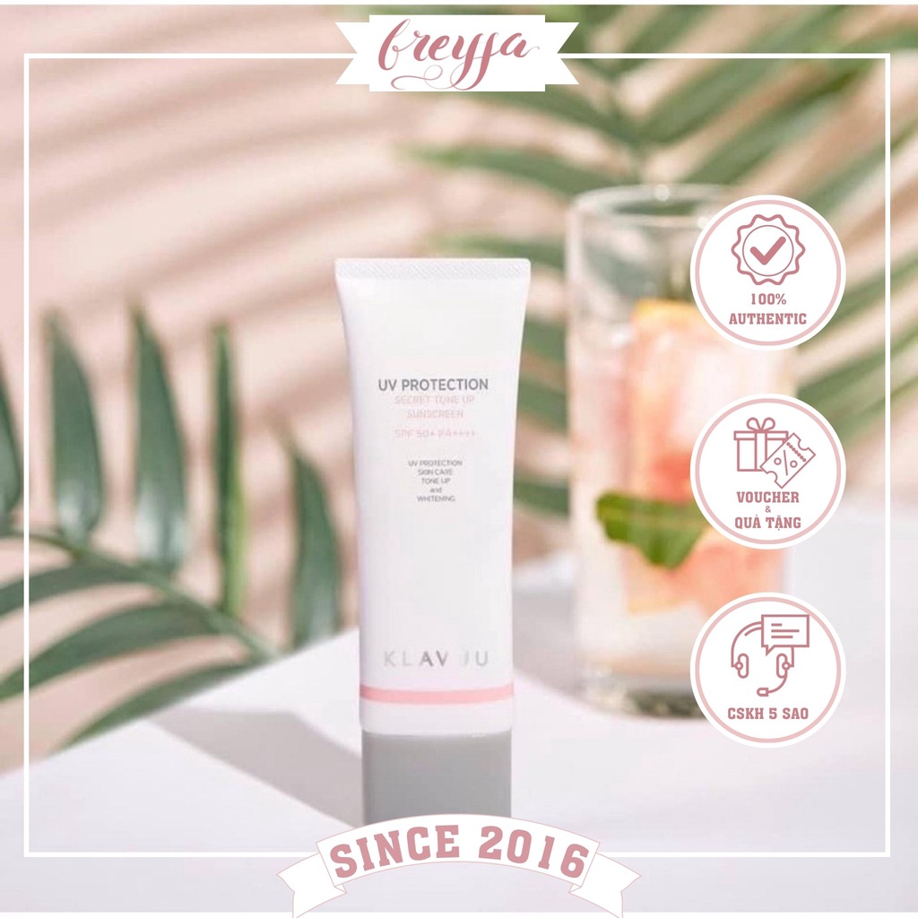 Kem chống nắng nâng tone tự nhiên KLAVUU UV Protection Secret Tone up sunscreen SPF 50+PA++++ 50ml