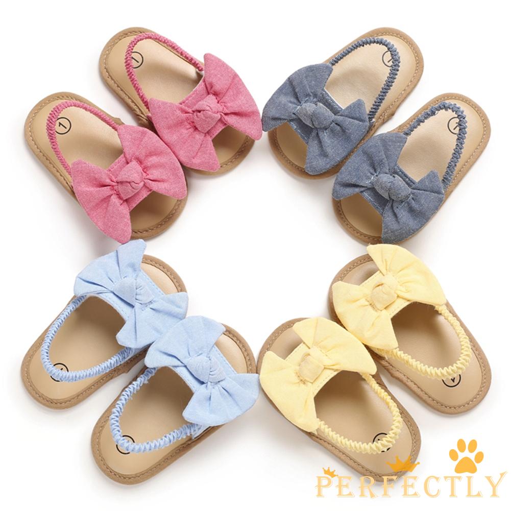 PFT-0-18Months  Kids Toddler Baby Girls Big Bowknot Sandals Summer Beach Shoes Infant Baby Shoes