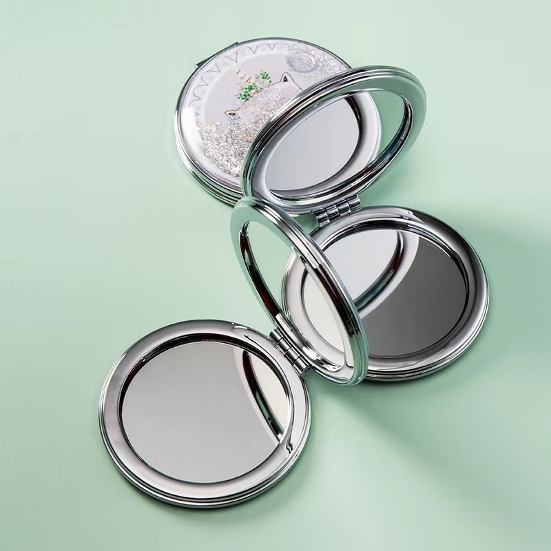 KMHO  Gương   mini   thiết   kế   vỏ   kim   tuyến   nước   lấp   lánh   chất   lượng   cao   gấp   Làm lành đi  Gương