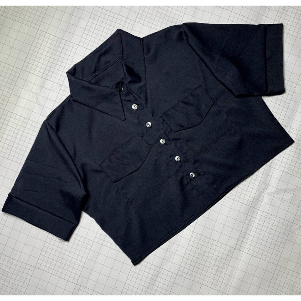 Áo somi kiểu croptop + ảnh thật