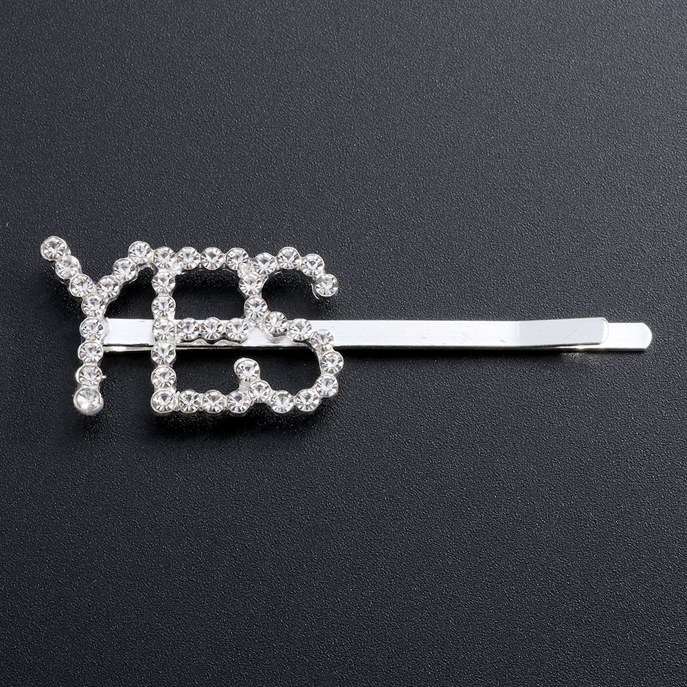 Kẹp Tóc Hình Chữ Đính Đá Lấp Lánh Cho Nữ