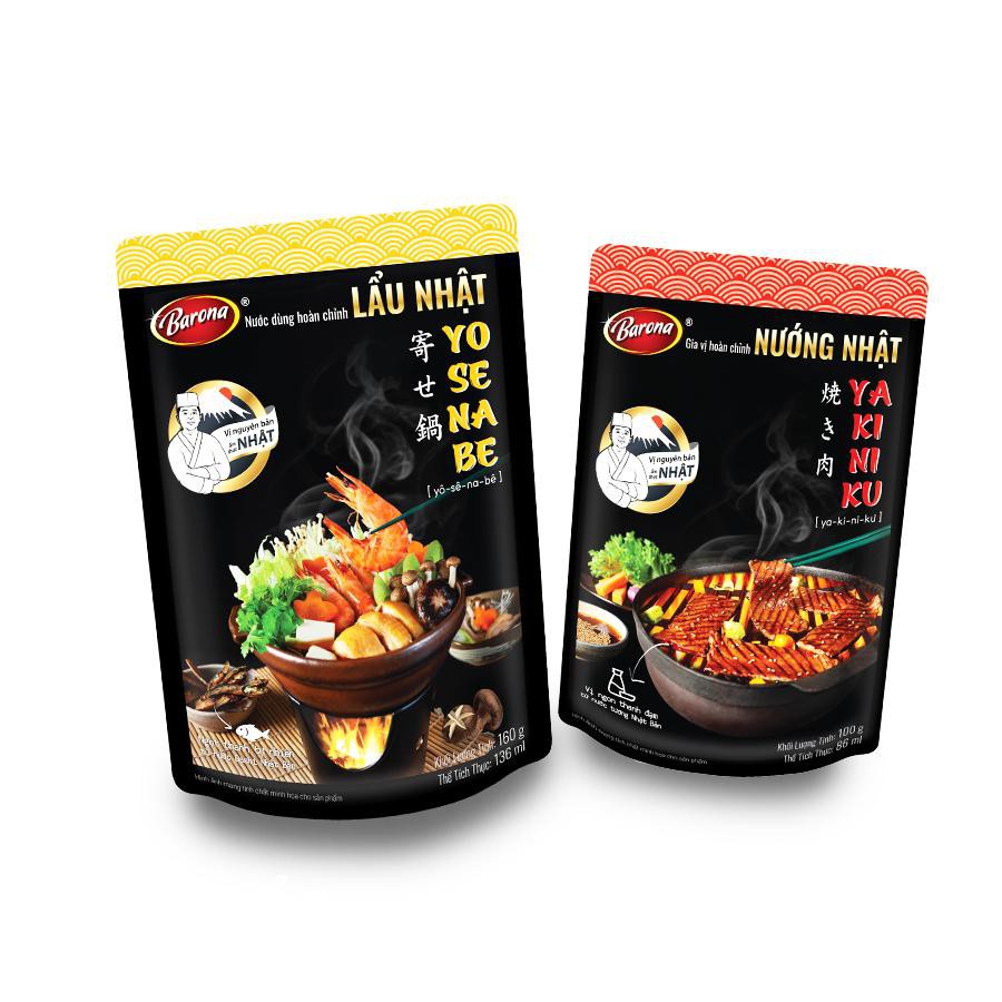 Nước Dùng Lẩu Nhật Yosenabe Barona 160g Tặng 1 gói Gia Vị Nướng Nhật Yakiniku Barona 100g