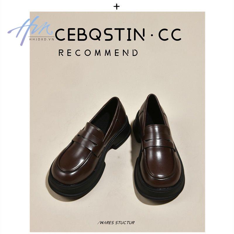 Giày Lười Da Đế Dày Phong Cách Anh Quốc Thời Trang Mùa Hè 2022