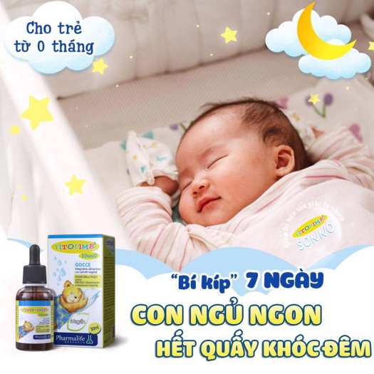 Fitobimbi Sonno giúp bé ngủ ngon nhập khẩu Italia chai 30ml dùng được cho trẻ sơ sinh