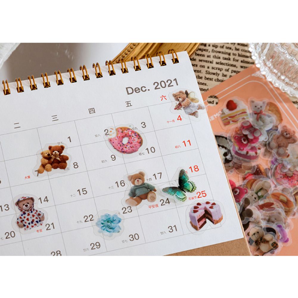 Bộ 100 Miếng Dán PET Chống Thấm Nước Dùng Trang Trí Sổ Tay Nhật Ký DIY