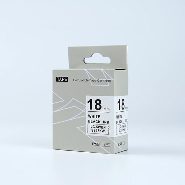 Nhãn in chữ đen nền trắng SS18KW / LC-5WBN (18mm) tương thích máy in nhãn Epson / KingJim Tepra | BigBuy360 - bigbuy360.vn