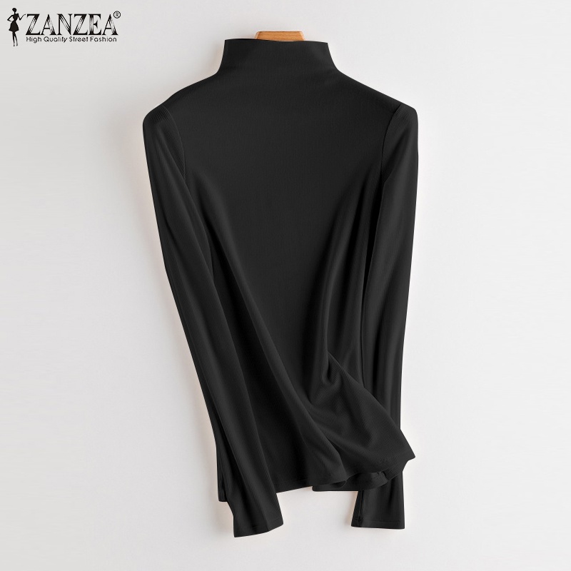 Zanzea Áo Thun Nữ Tay Dài Cổ Lọ Phong Cách Hàn Quốc