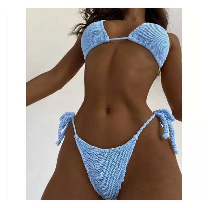 Bikini Tam Giác Pastel Neon Dạ Quang 2 Mảnh Mặc Được 6 Kiểu
