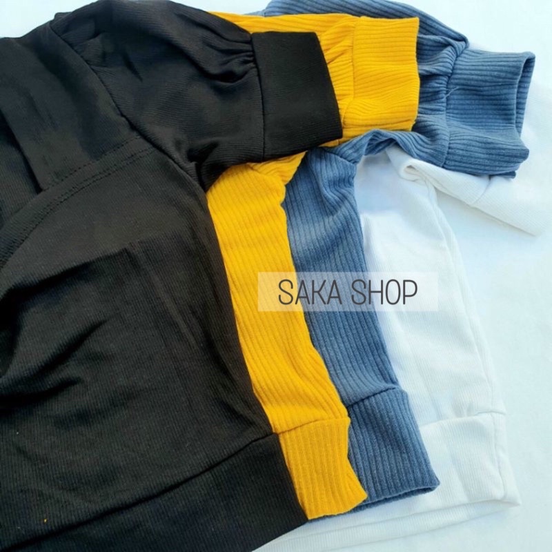 Áo croptop nữ kiểu tay ngắn nhún ngực bo eo viền tay dễ thương