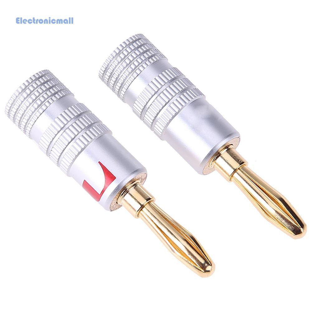 ElectronicMall01 1pc 4mm Gold Plated Brass Speaker Banana Plug DIY Audio Jack Connector