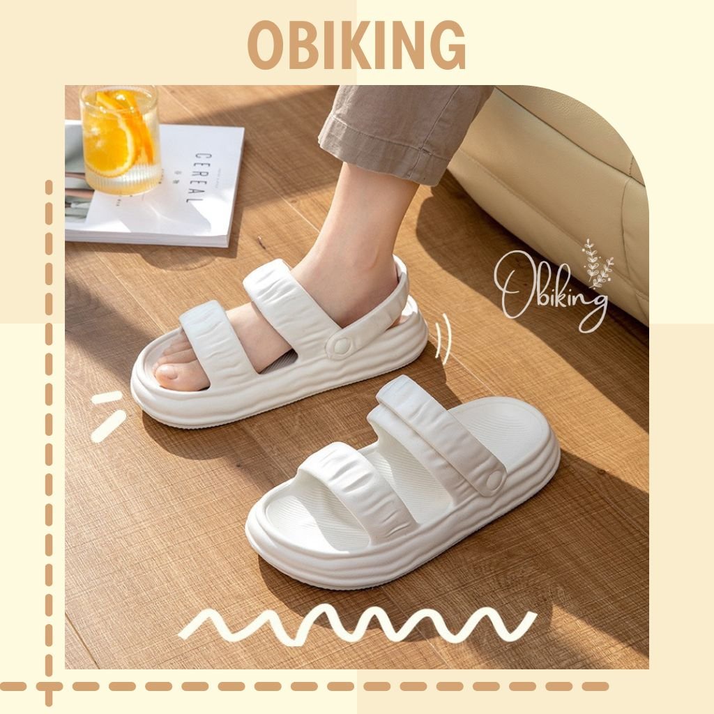 Dép sandal nhún bánh mì đế cao, dép quai hậu nữ đi học đi chơi siêu êm