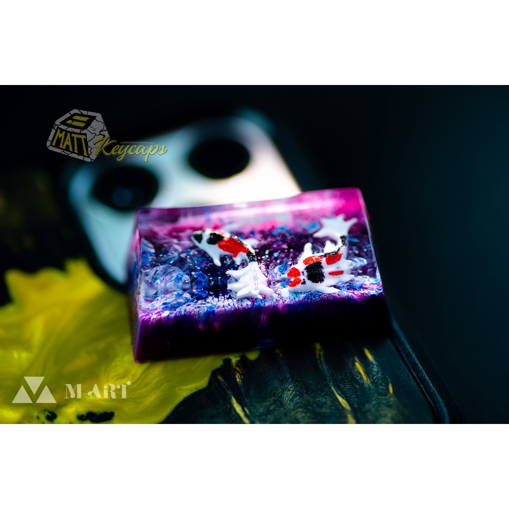 Keycap artisan cá koi 2U trang trí bàn phím cơ