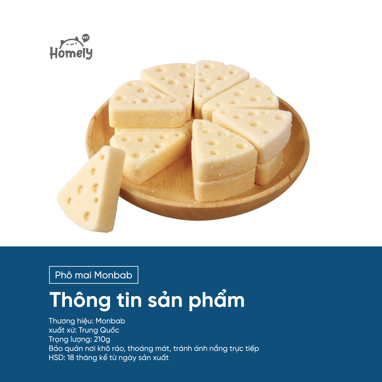 Snack thưởng phô mai cho chó mèo Monbab, bánh thưởng sữa bò dinh dưỡng giàu canxi gói lẻ 14G