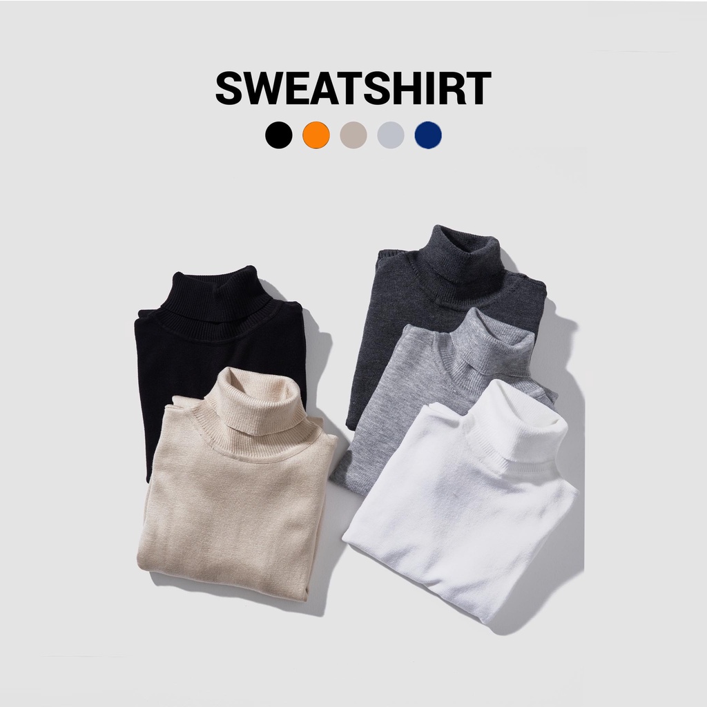 Áo len nam cổ lọ tay dài chất len lông cừu mềm mịn thời trang cao cấp