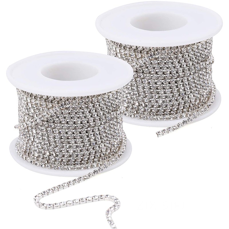 Cuộn Dây Chuỗi Hạt Pha Lê Lấp Lánh SS6-SS16 10Yard Làm Đồ Thủ Công