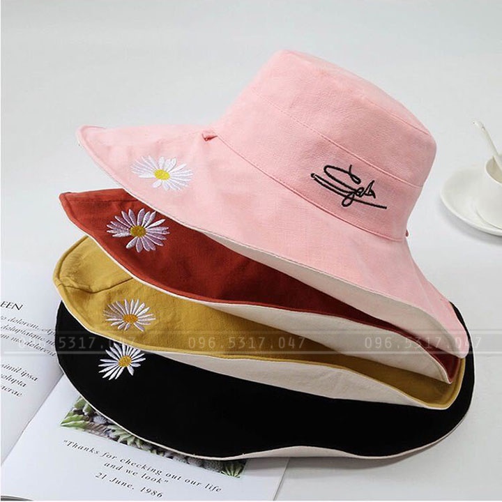 Nón Mũ Rộng Vành Chống Nắng Nữ Thời Trang Xuất, Vải Poly Cotton Thoáng Mát, Mũ Nón Đi Biển Mùa Hè Che Nắng Siêu Xinh