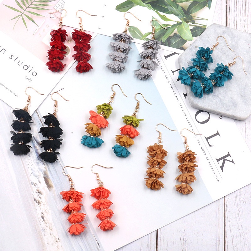 Hoa tai đi biển tua rua dáng dài boho vintage