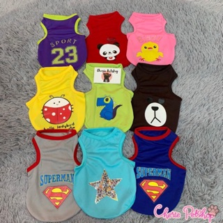 (htt01) ( nhm01) Áo cartoon ba lỗ dành cho chó mèo 2020