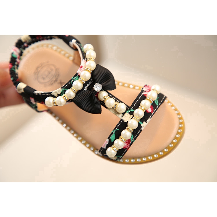 Giày sandal đính nơ thời trang dành cho bé gái từ 2-6 tuổi