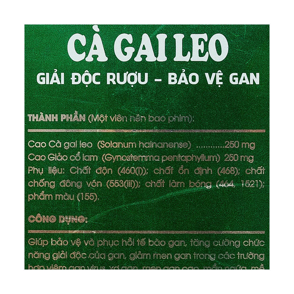 Cà Gai Leo Tuệ Linh - Giải Độc Gan, Giải Rượu- Hộp 60 viên