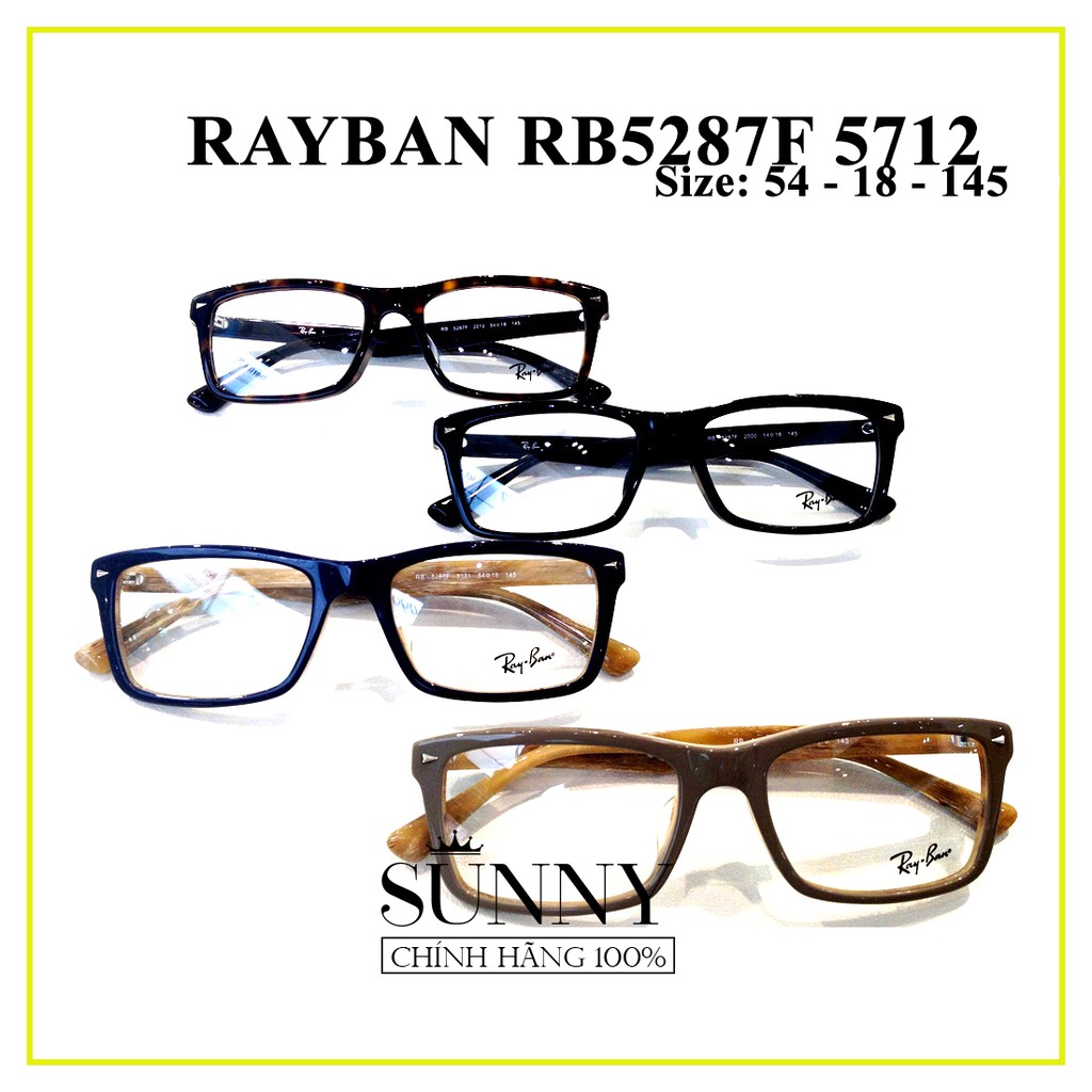 RB5287F- 5712 - Gọng kính nam nữ Rayban chính hãng , bảo hành toàn quốc, thiết kế dễ đeo bảo vệ mắt