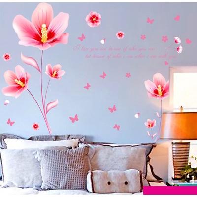 Decan dán tường, decan trang trí phòng hình hoa hồng đẹp XL8155