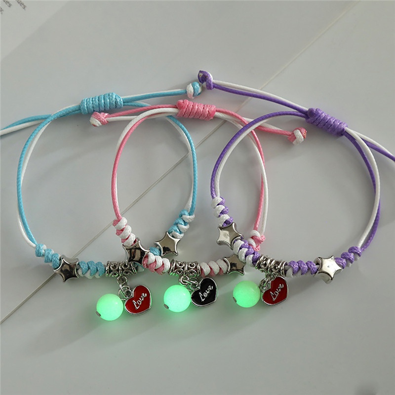 Set 3 Vòng Tay Dạ Quang Có Thể Điều Chỉnh Thời Trang Cho Cặp Đôi