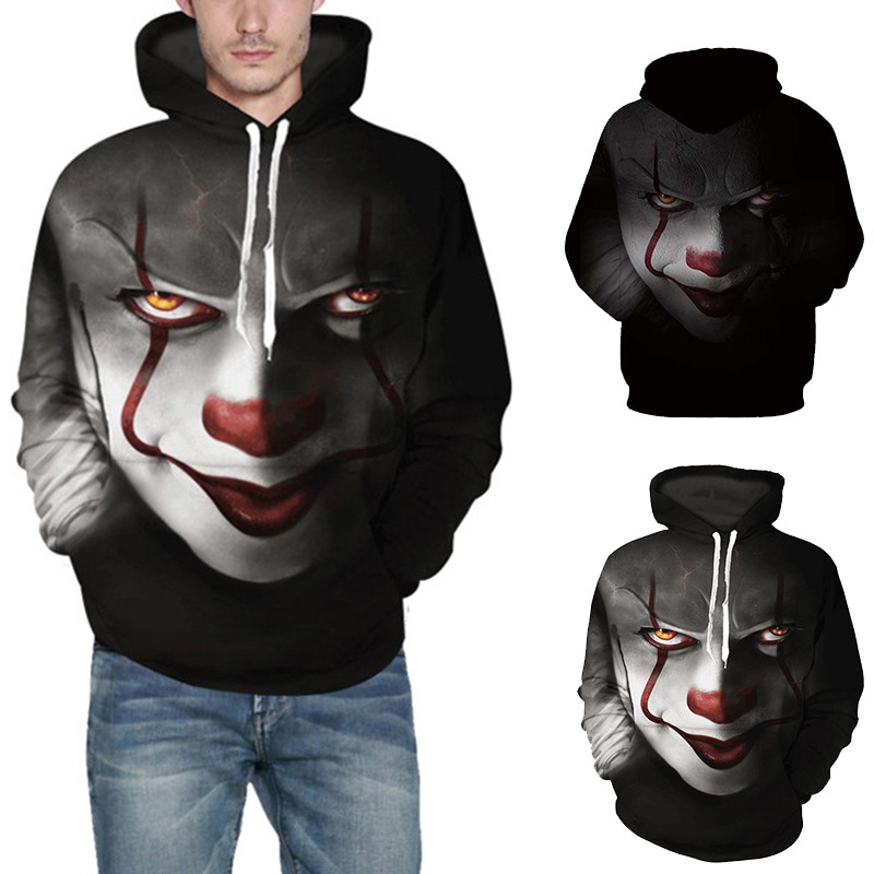 Áo len hoodie in hình nhân vật Chú hề Pennywise trong phim IT của Stephen King dùng cho dịp Halloween | BigBuy360 - bigbuy360.vn