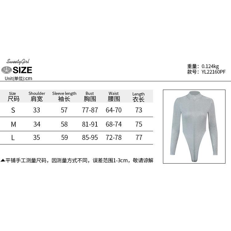 Áo Liền Quần Tay Dài Cổ Cao Màu Trơn Phối Khóa Kéo Thời Trang Cho Nữ