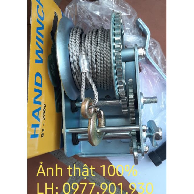 Tời quay tay 2000lbs tải trọng 1000kg