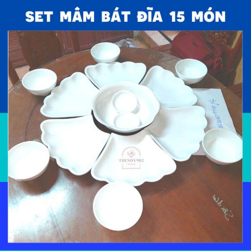 Bộ bát đĩa hoa măt trời sứ trắng , thắp hương gia tiên.
