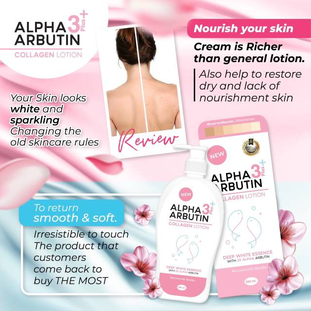 1 Set Alpha Arbutin Collagen 3 Plus Medan / Lotion Alpha Arbutin Collagen Làm Trắng / Alpha Arbutin