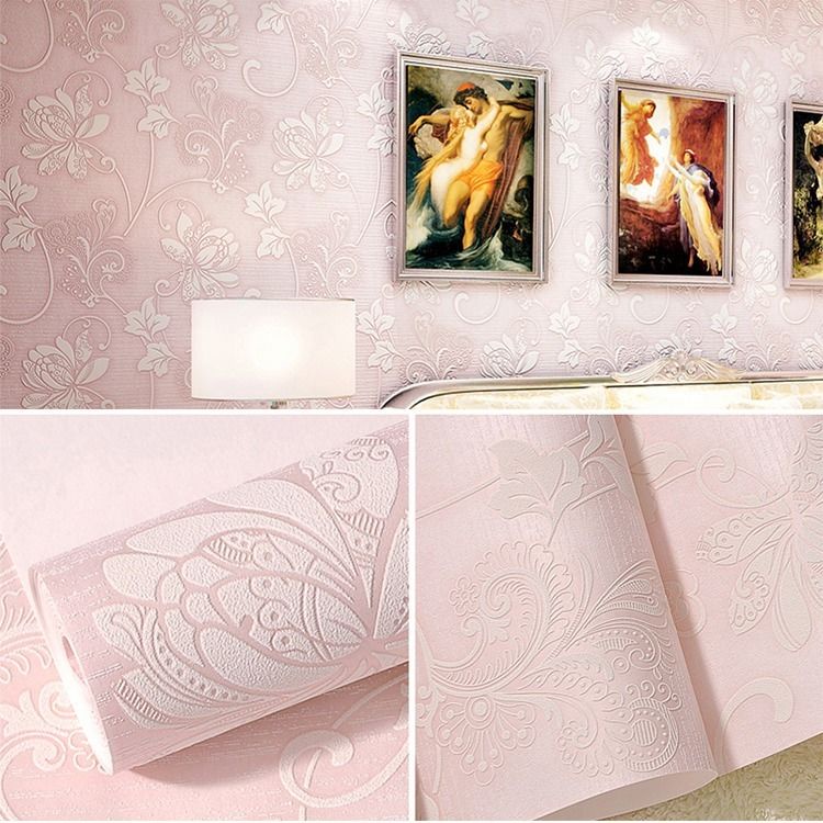 Giấy Dán Tường Tự Dính Họa Tiết Hoa 3D Ấm Áp Trang Trí Nhà Cửa