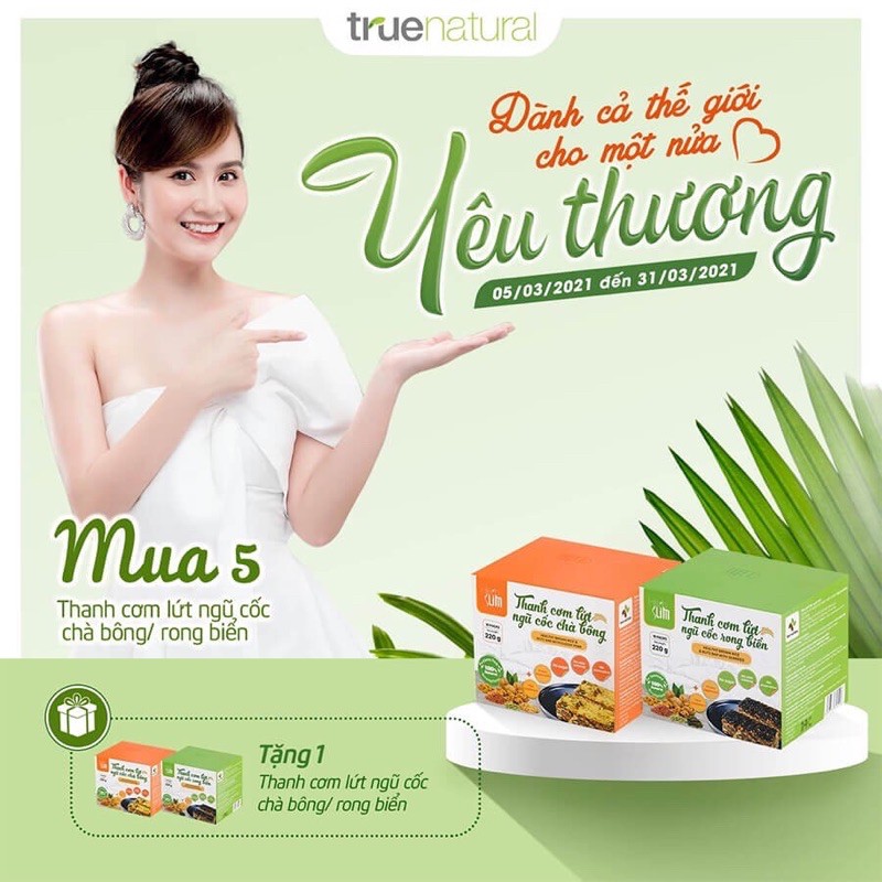 (tách lẻ 1 thanh)Thanh cơm lứt ngũ cốc vị trà bông - rong biển ăn kiêng giảm cân