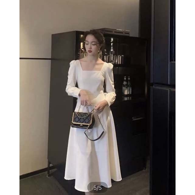 VÁY MIDI TAY DÀI VINTAGE