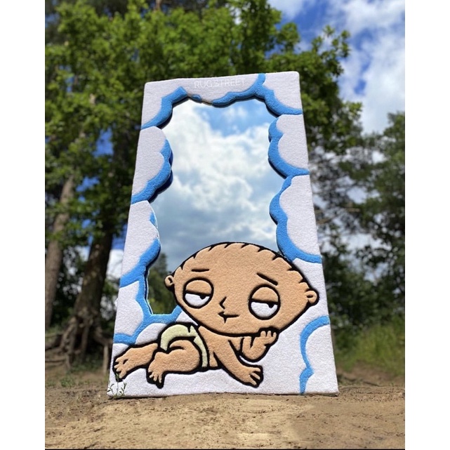Gương viền lông xù nổi Stewie handmade - Mirror Stewie Handmade