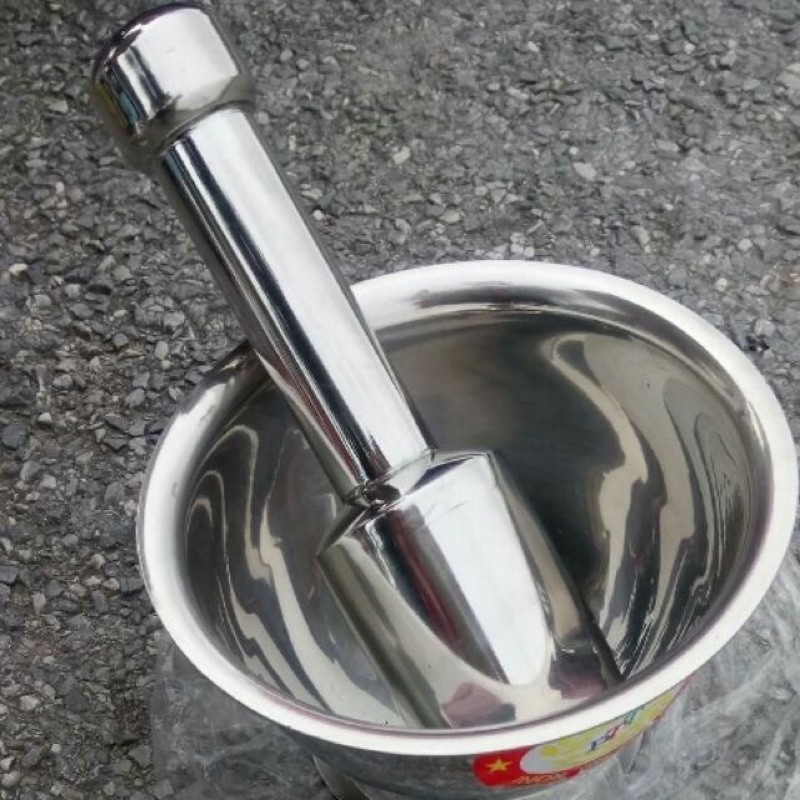 [SIZE TO 14CM] Bộ Cối Chày Làm Bằng inox 304 Đường Kính 14cm Dùng Để Giã Thức Ăn, Giã Cua Chống Nấm Mốc (SP002289)