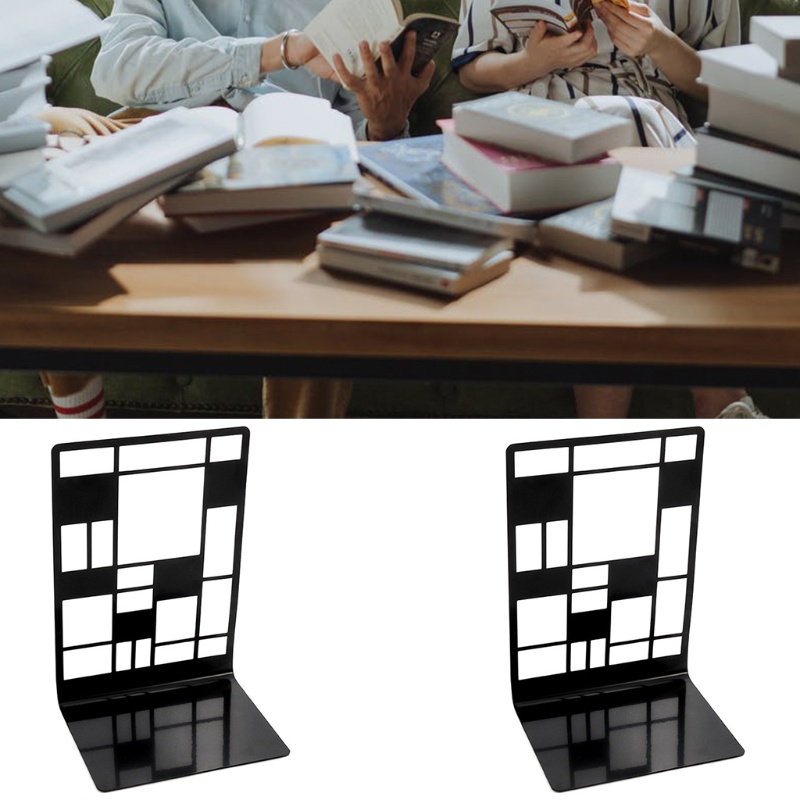 Set 2 Nút Chặn Sách Bằng Sắt Rỗng Phong Cách Tinh Tế