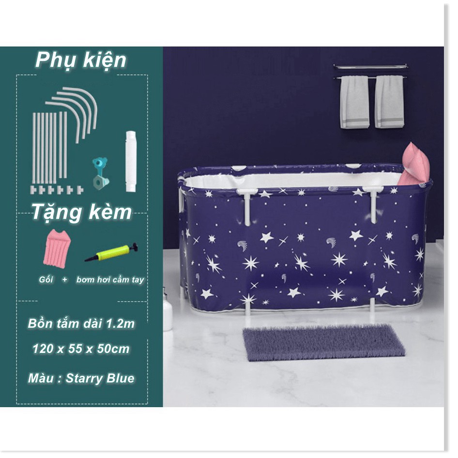 Bồn tắm xếp gọn người lớn NightFall 1m2 + tặng kèm gối