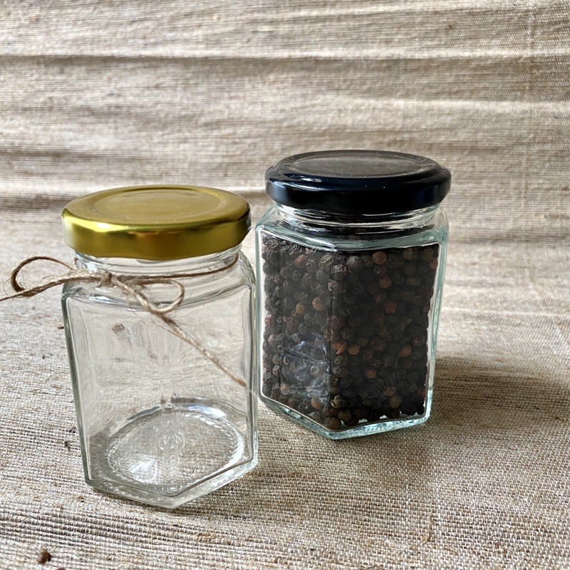Hũ Thuỷ Tinh Lục Giác 180ml, Nắp Thiếc Siêu Kín, Nhà Hũ Bảo Hành Vận Chuyển