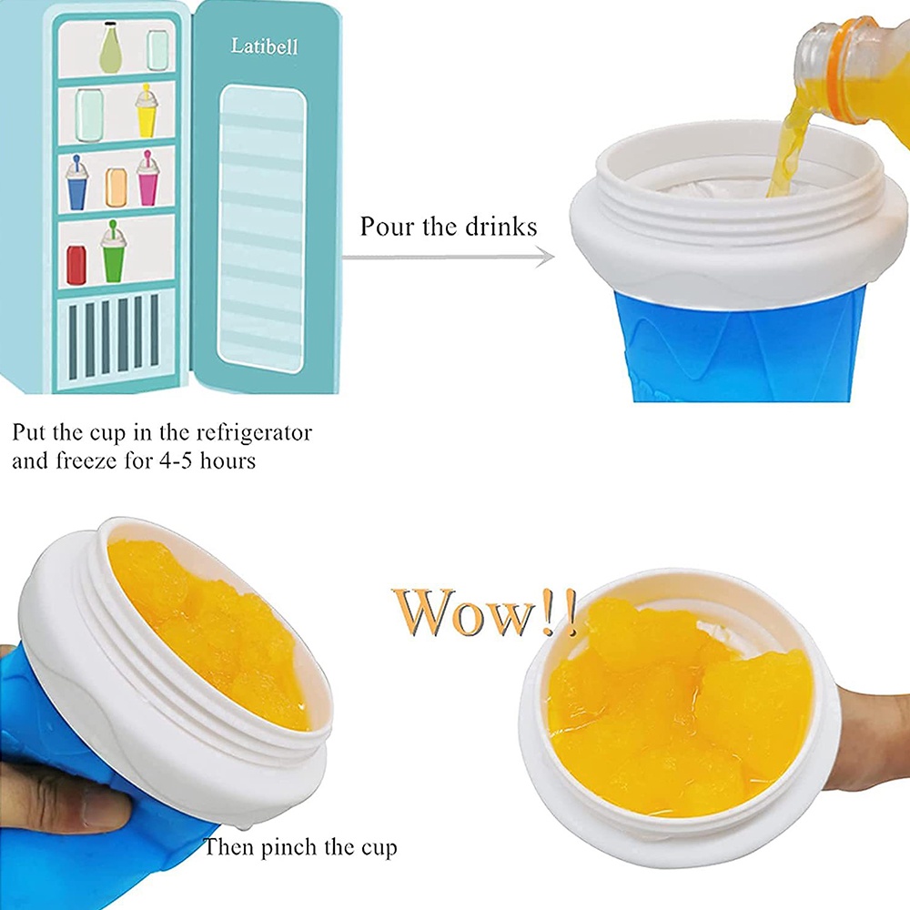 Hàng Smoothies Cup Sẵn Cốc làm kem/ đá bào bằng silicon chất lượng cao DIY nhanh chóng tiện dụng