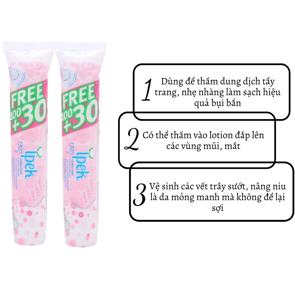 Bông tẩy trang Ipek Cotton Pad 130 miếng BTT01