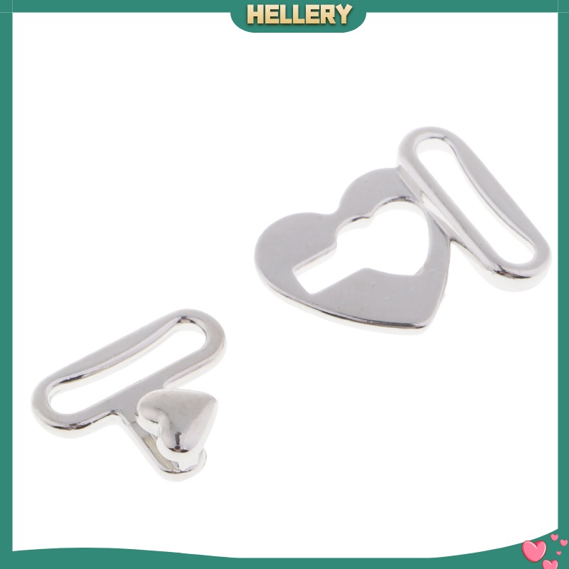 Bộ 10 Móc Kim Loại Hình Trái Tim Màu Bạc Dùng Để May Vá Áo Ngực / Váy