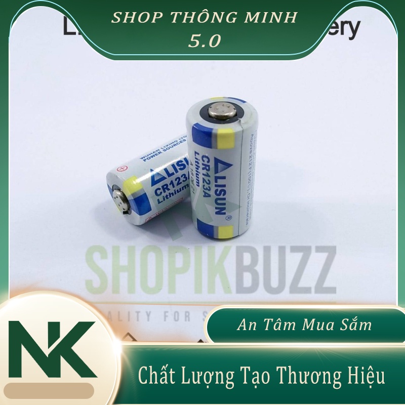 Pin CR123A 3V Lithium CR123A 3V Hãng Lisun, Pin CR123A dùng cho máy ảnh film