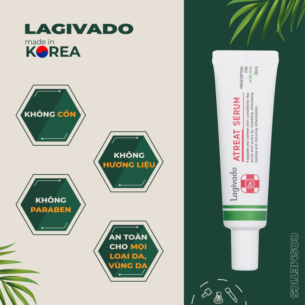 Bộ chăm sóc da mụn Hàn Quốc Lagivado gồm Dr. Atreat Cream 30g & Dr. Atreat Serrum 30ml