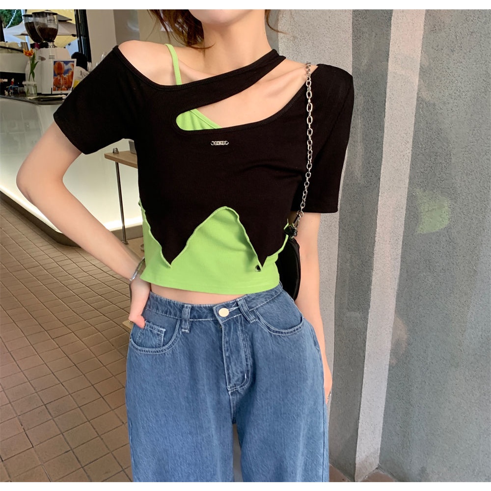 Áo Kiểu Vạt Chéo Màu Sắc Trẻ Trung Quyến Rũ Dành Cho Nữ