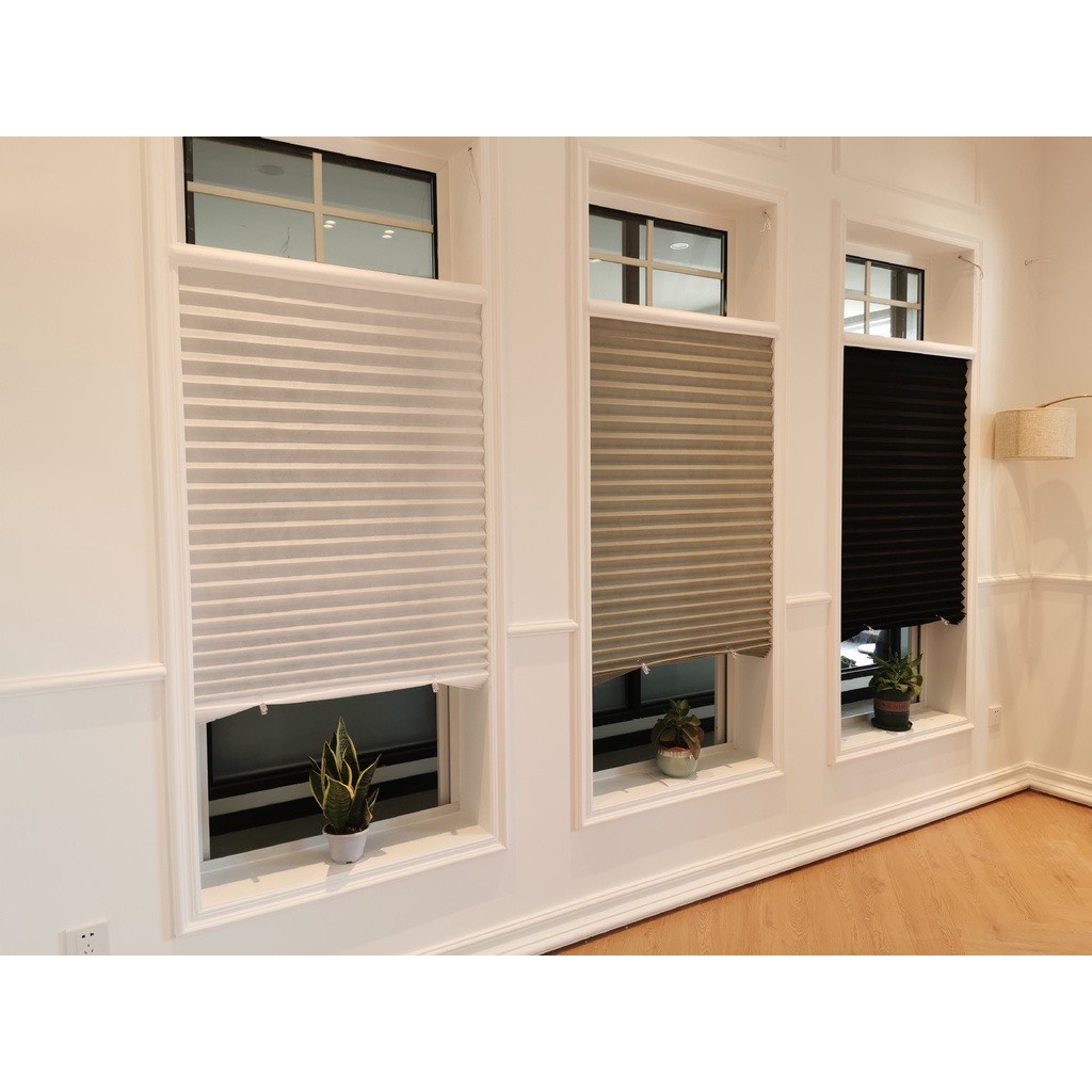Rèm dán cửa xếp ly chất liệu vải dệt chắn nắng, không cần khoan tường đóng đinh | BigBuy360 - bigbuy360.vn